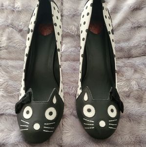 T.U.K cat polka dot heels